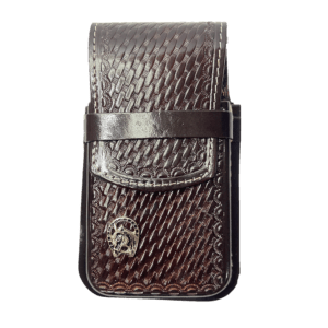 Capa Celular em Couro 5" - Vertical Fechada Desenhada com Broche