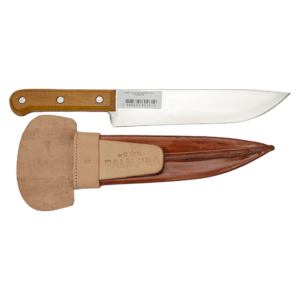 Faca AÇO INOX - 8" Fina Com Bainha Couro
